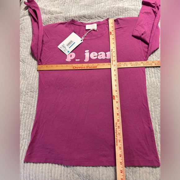 P_JEAN Fuchsia‎ Long Sleeve Top Made in Italy 100% Cotton Sz L NWT A 0263 - Picture 6 of 10
